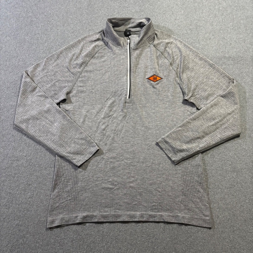 Lululemon Metal Vent Tech 1/2 Zip Pullover Men's S Grey Indian Creek Golf Logo